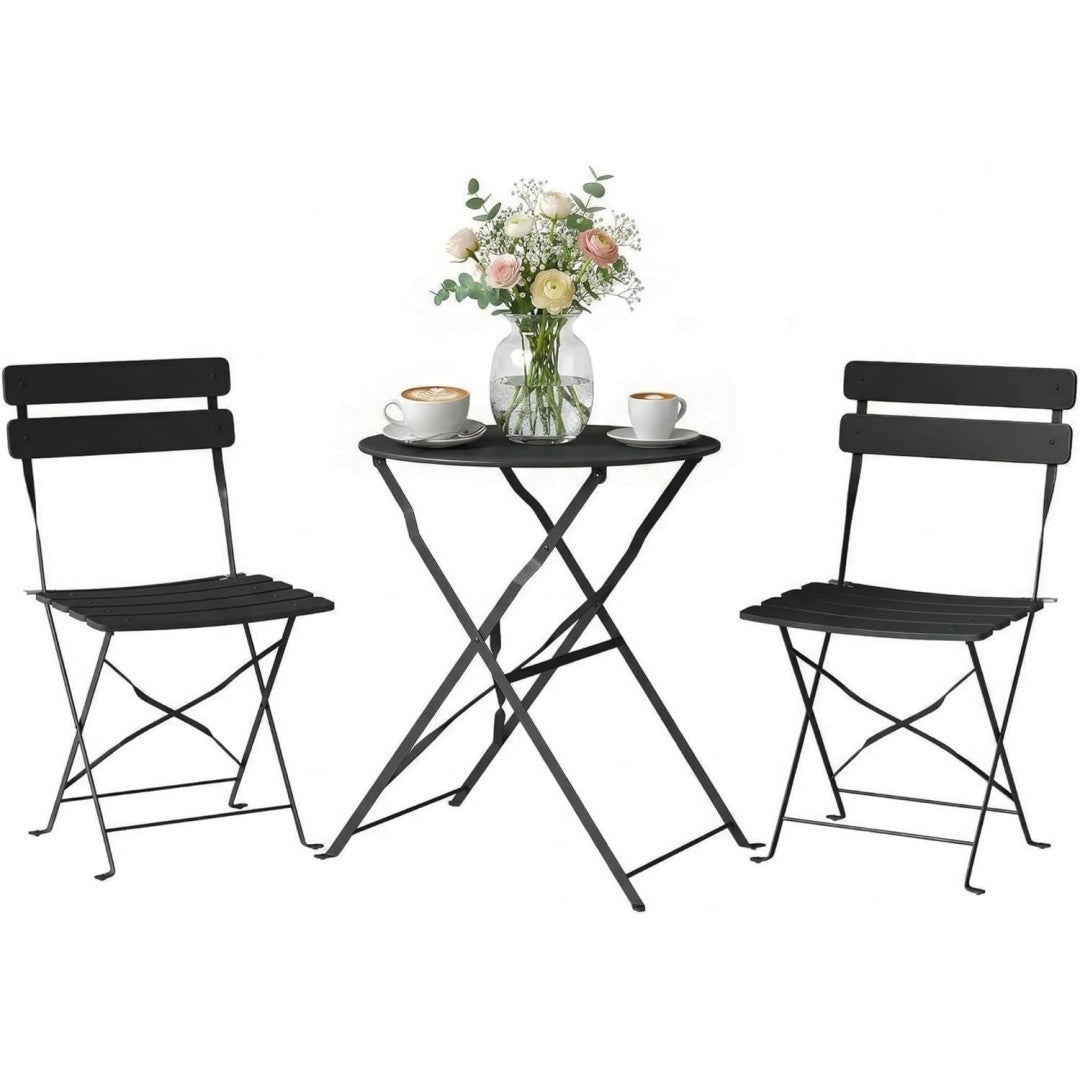 Gris clair ensemble bistro en verre pliable