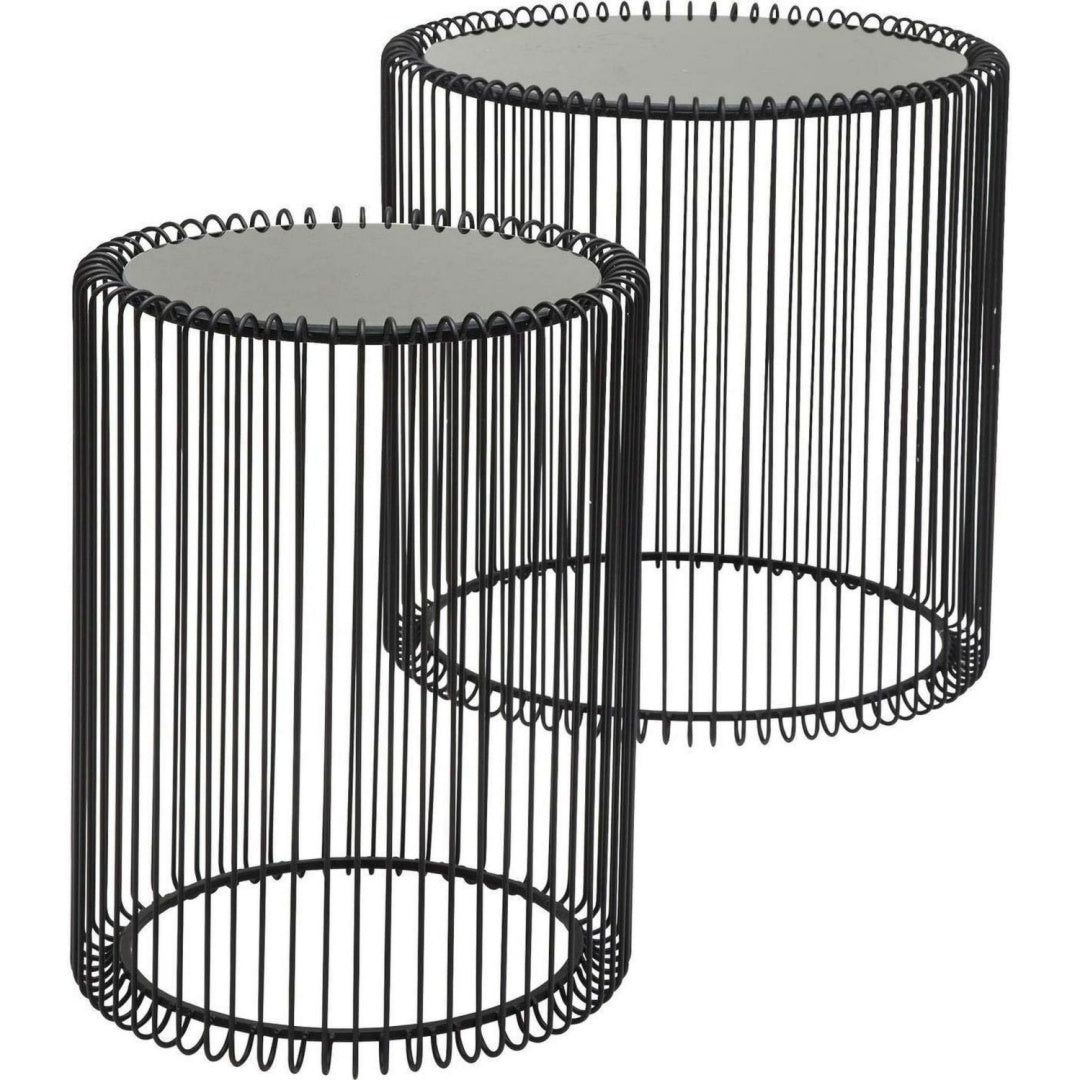 Bout de canape minimaliste en acier et verre