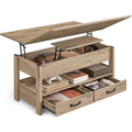 Table basse finition rustique marron 3 etageres, acier durable