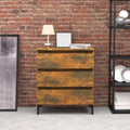 Buffet en chene teinte marron, trois tiroirs