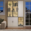 Vitrine avec verre trempe marron 120 x 35 x 200 cm