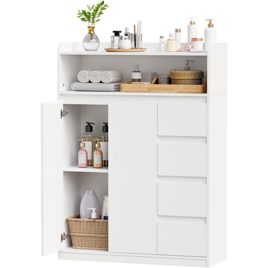 Colonne de rangement piece maitresse contemporaine gris clair