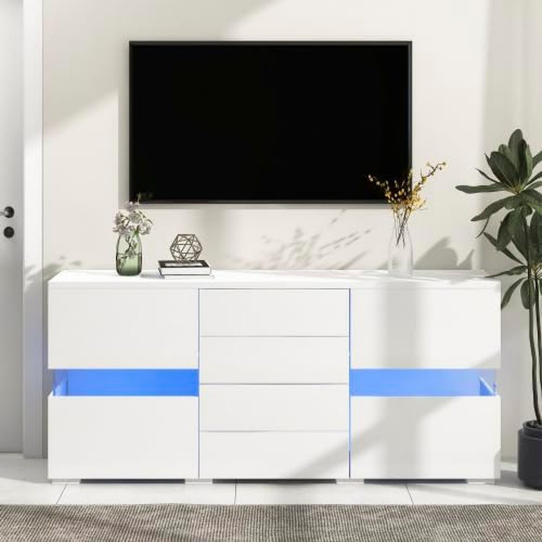 Buffet pratique avec eclairage LED structure metallique