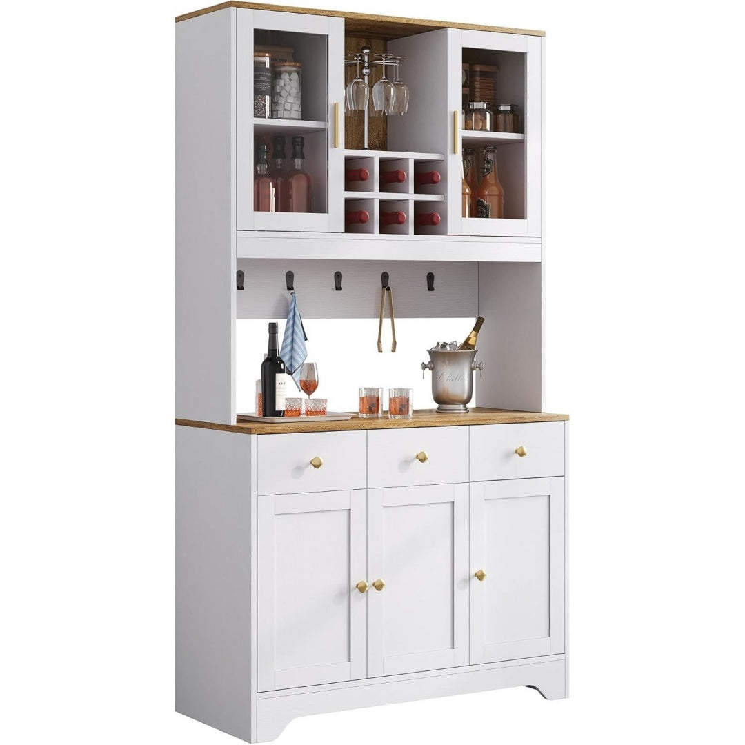 Buffet haut gris clair chaleureux moderne 94.5 x 30 x 175.5 cm