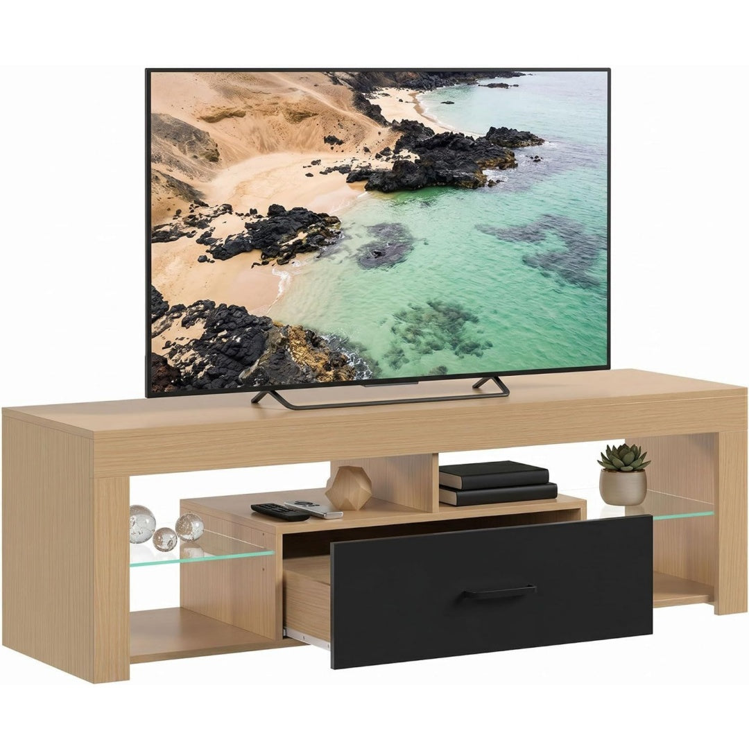 Marron meuble TV 140 x 40 x 45 cm allure contemporaine