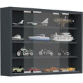 Meuble presentoir gris fonce, contemporain, ideal pour salle a manger
