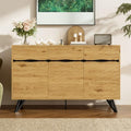 Buffet marron avec des pieds en metal robustes