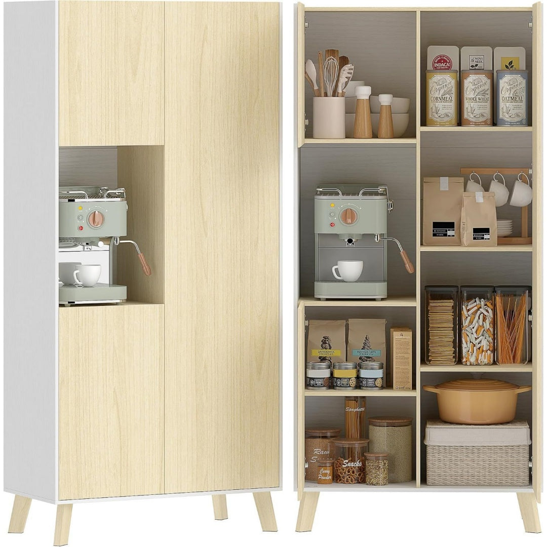 Astucieux tour de rangement beige 3 portes
