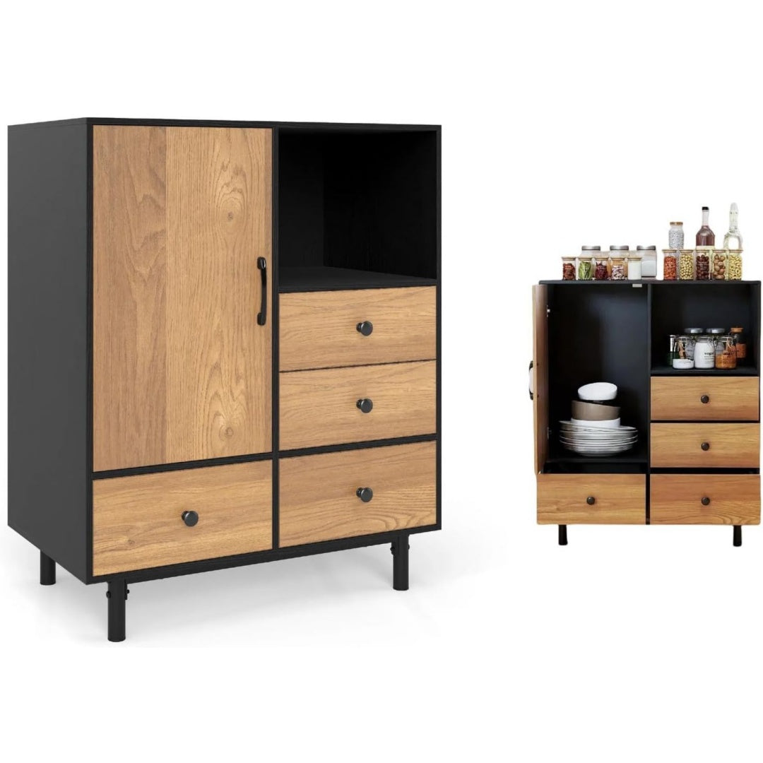 Buffet de rangement marron en acier 80 x 45.5 x 97.5 cm