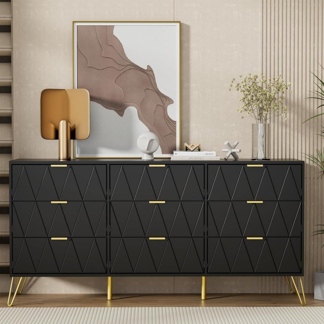Commode gris fonce 150 x 34 x 74 cm elegant