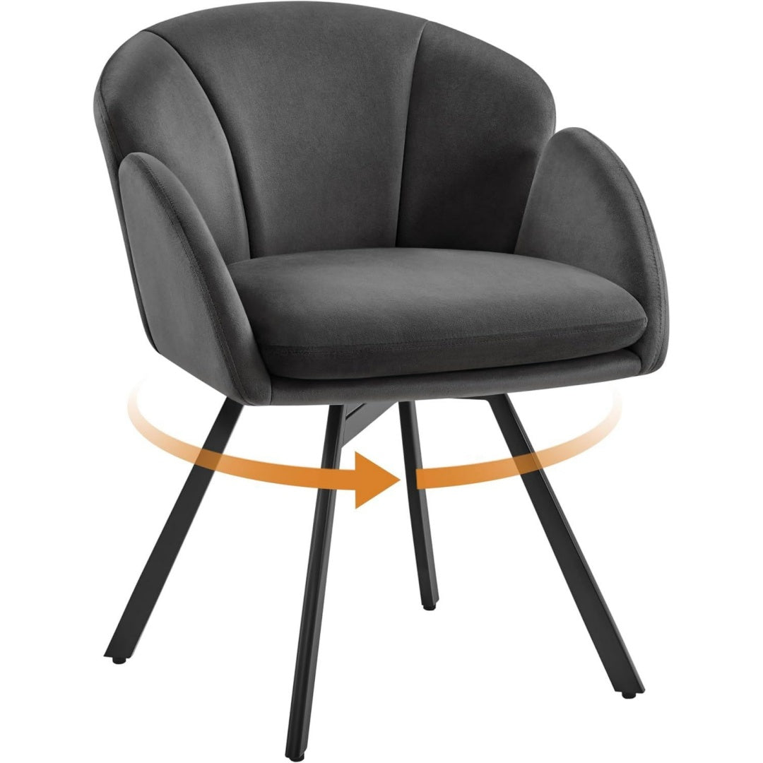 En acier fauteuil gris fonce pivotant