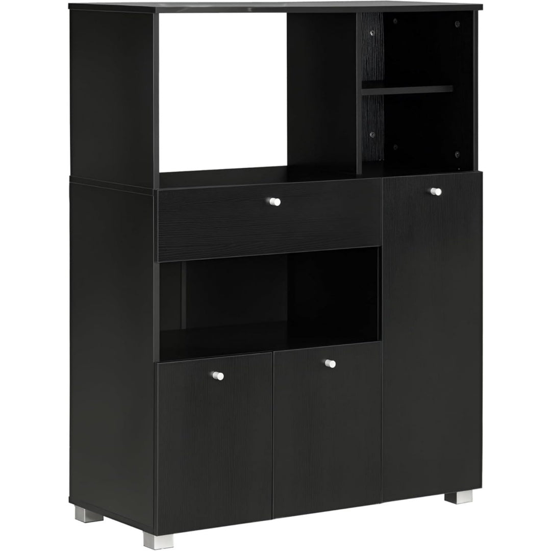 Enfilade noir bois ingenierie, 90 cm de large a 2 portes
