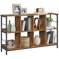Bibliotheque marron acier 133 cm, rangement style industriel