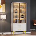 Vitrine gris fonce avec eclairage LED 70 x 35 x 150 cm