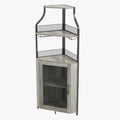 Discret range bouteilles, gris en bois