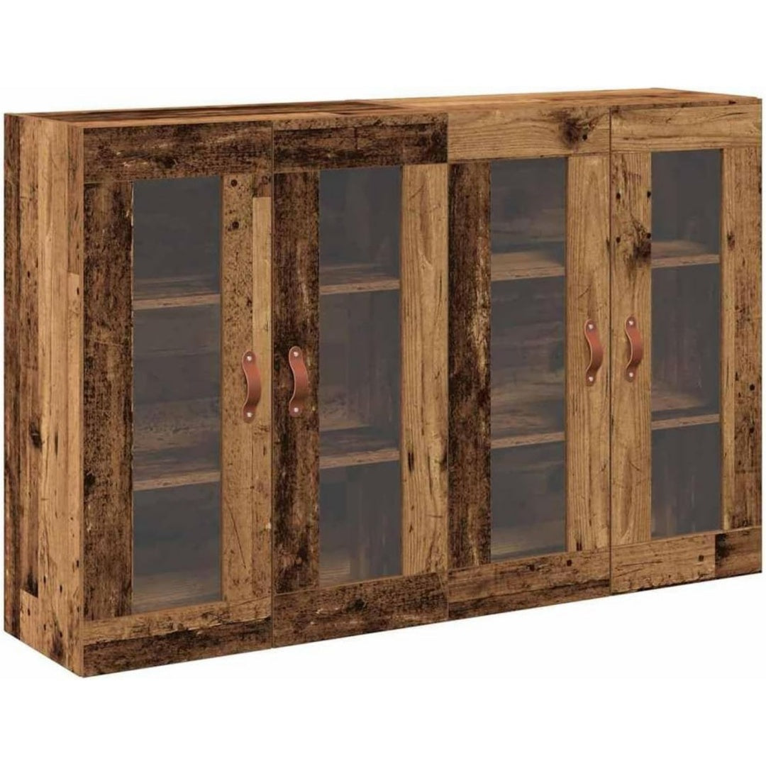 etagere murale marron 4 portes 69.5 x 34 x 90 cm