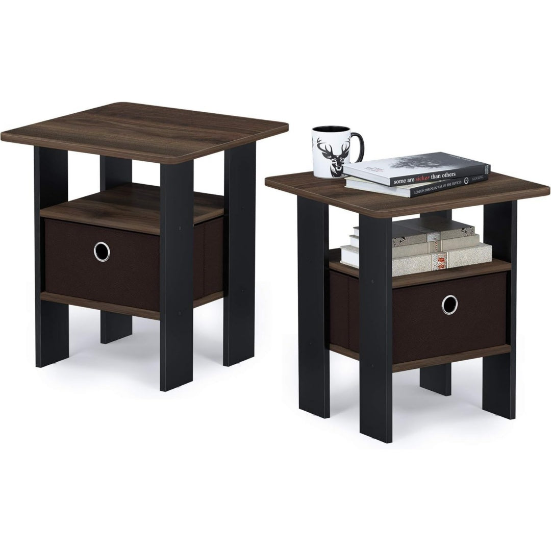 Table de chevet en bois Noire
