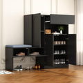 Armoire a chaussures gris fonce 35 x 130 x 110 cm compartiments ouverts