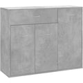 Sideboard gris usage exterieur, lignes epurees