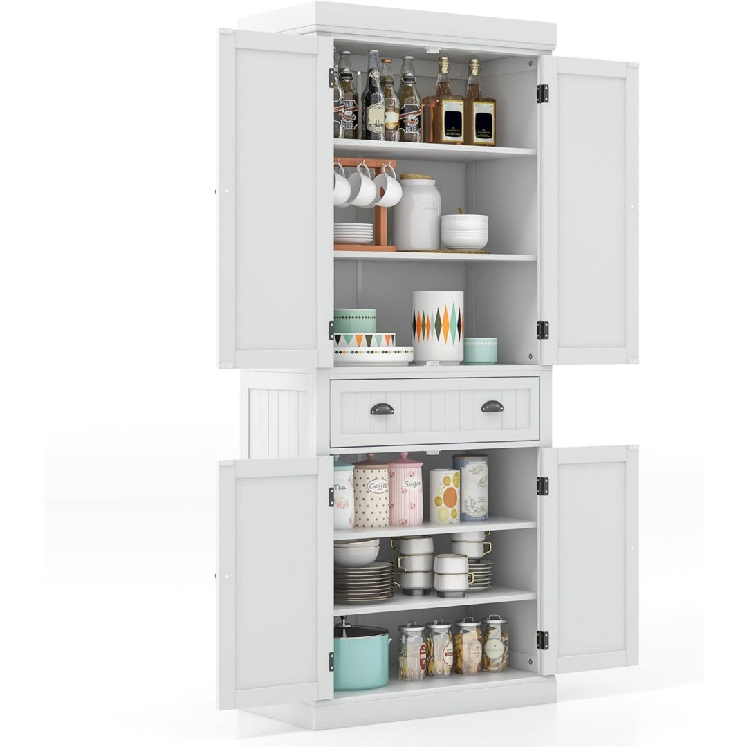 Buffet polyvalent 2 tiroirs et 4 portes structure metallique