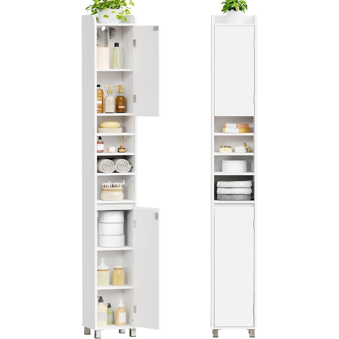 Meuble colonne gris clair, design moderne, pour cuisine