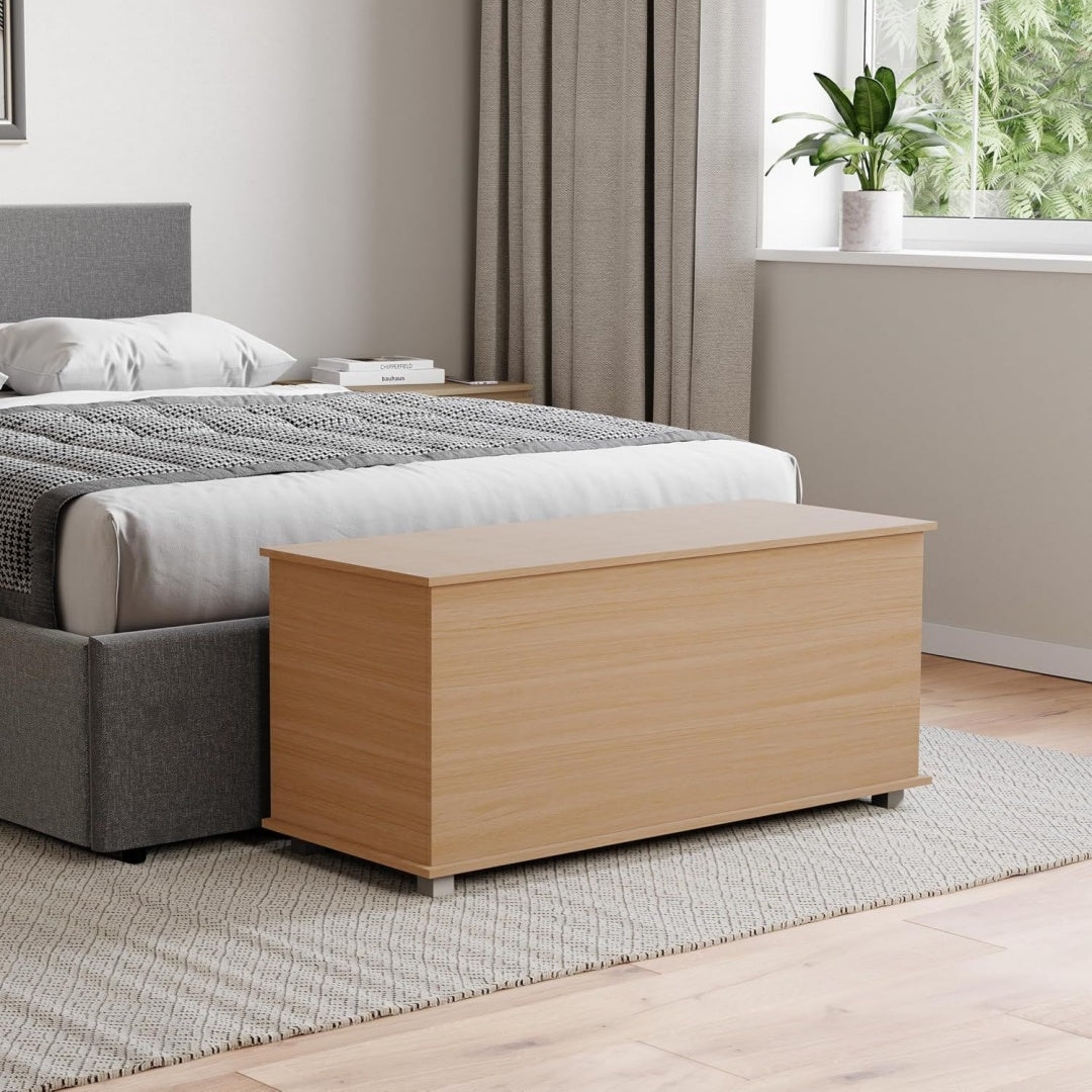 Style Contemporaine, pouf coffre gris