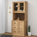 Buffet 78 x 40 x 175 cm en bois massif et bois de pin