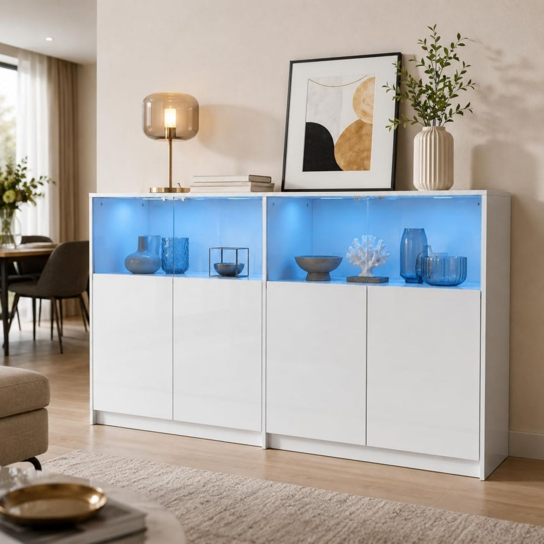 Vitrine securite renforcee gris clair 2 tiroirs et 2 etageres