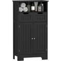 Meuble de rangement noir 3 etageres de rangement, bois ingenierie design moderne
