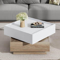 60 x 60 x 38 cm table basse gris avec 2 tiroirs