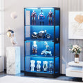 Gris clair armoire vitree allure contemporaine, 4 portes en verre