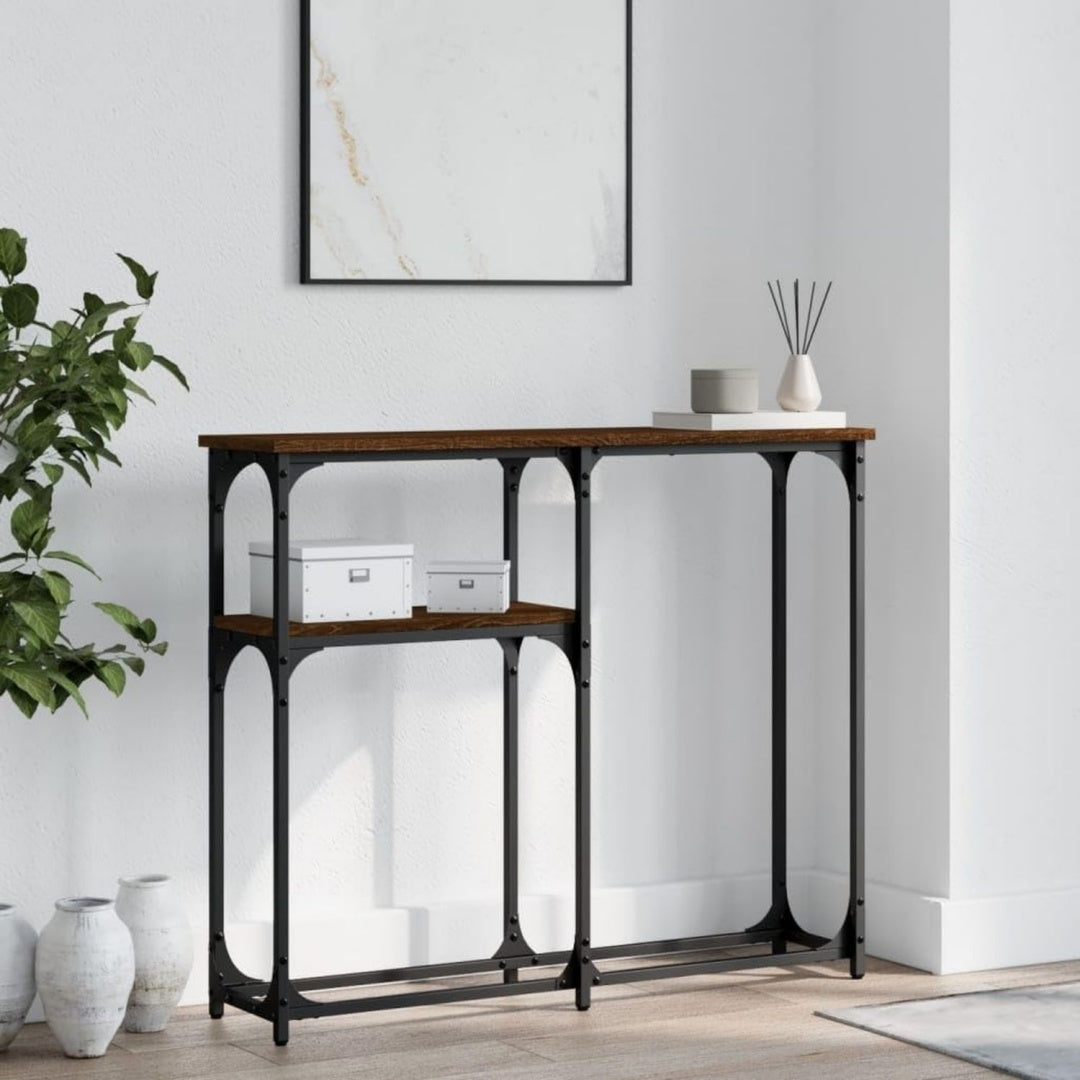 Console gris clair pratique et elegant 90 x 22.5 x 75 cm