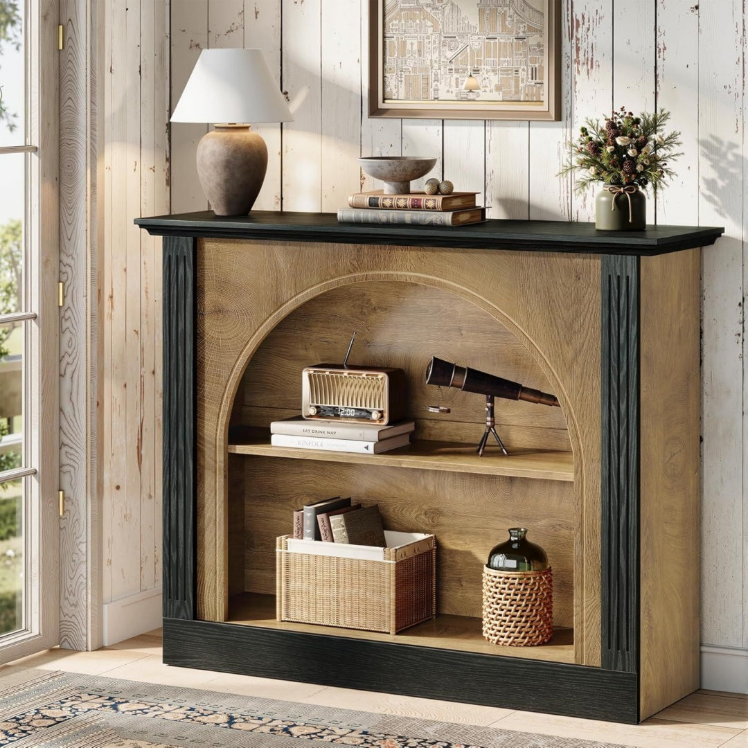 Console entree marron, solution de rangement allure contemporaine