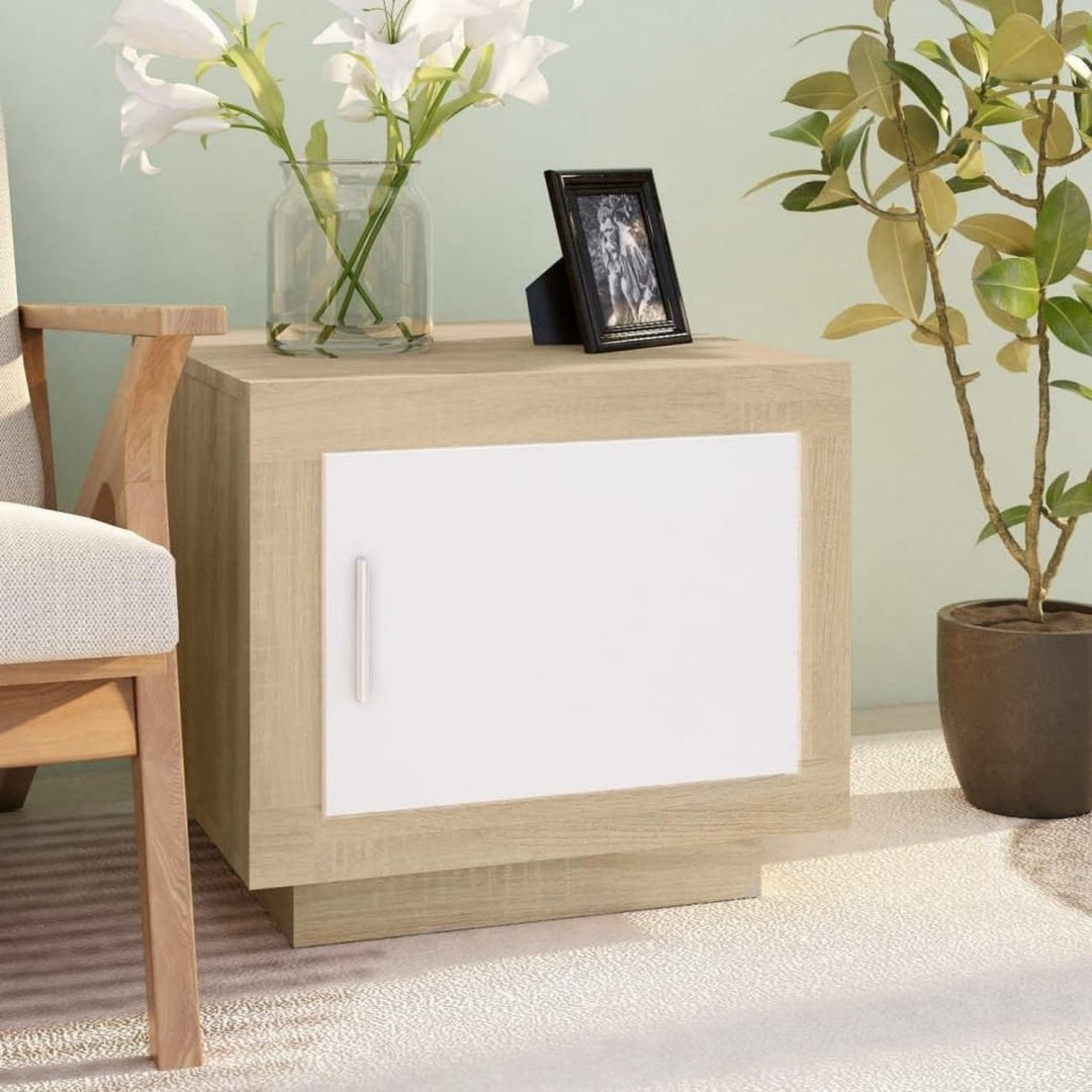 Table basse gris clair elegant 51 x 50 x 45 cm 1 porte