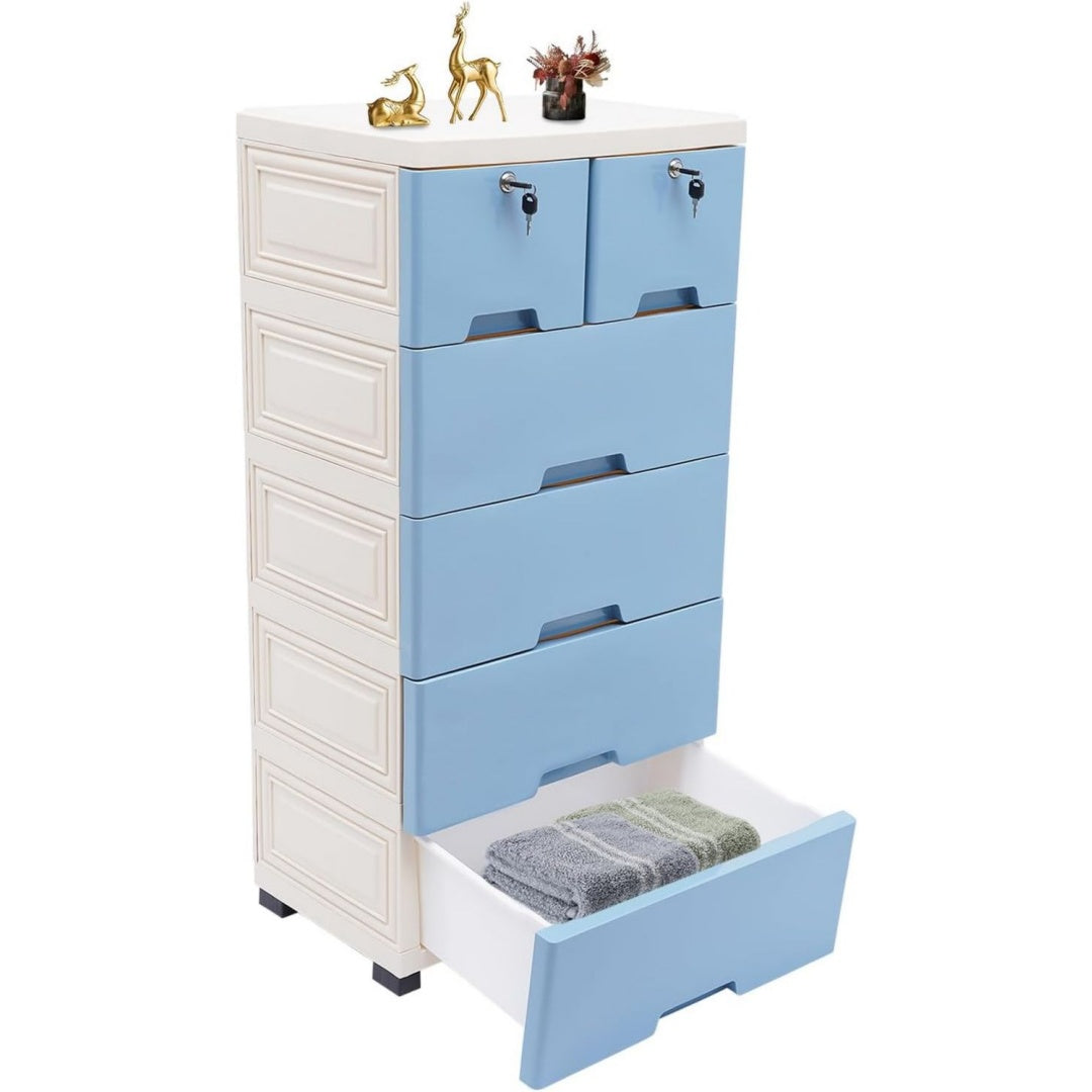 Commode Bleue avec 6 tiroirs 34 x 45 x 15 cm