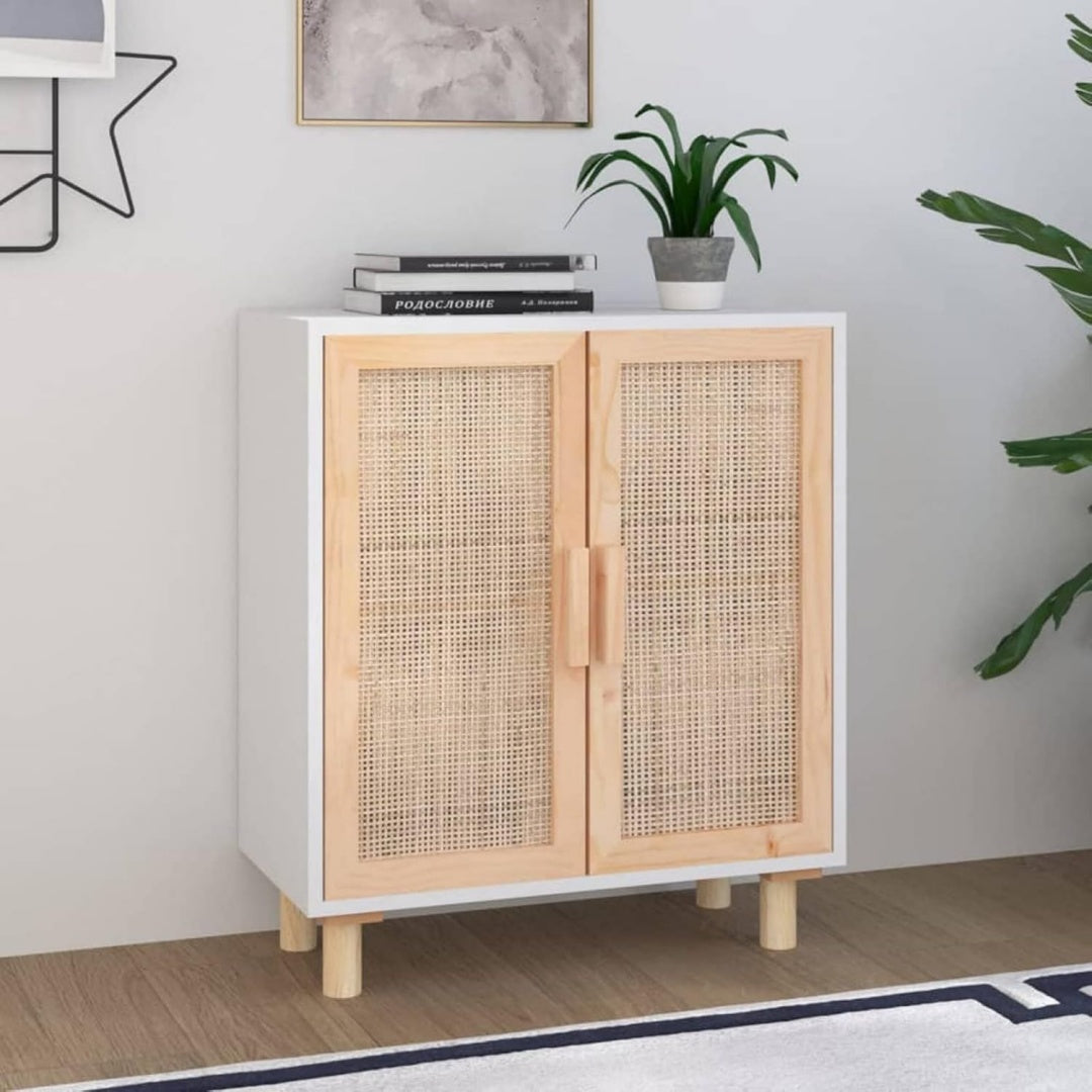 Buffet effet cannage gris clair 60 x 30 x 70 cm