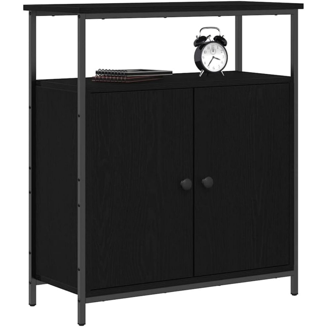 Petit70 x 30 x 80 cm, vaisselier noir en bois malin